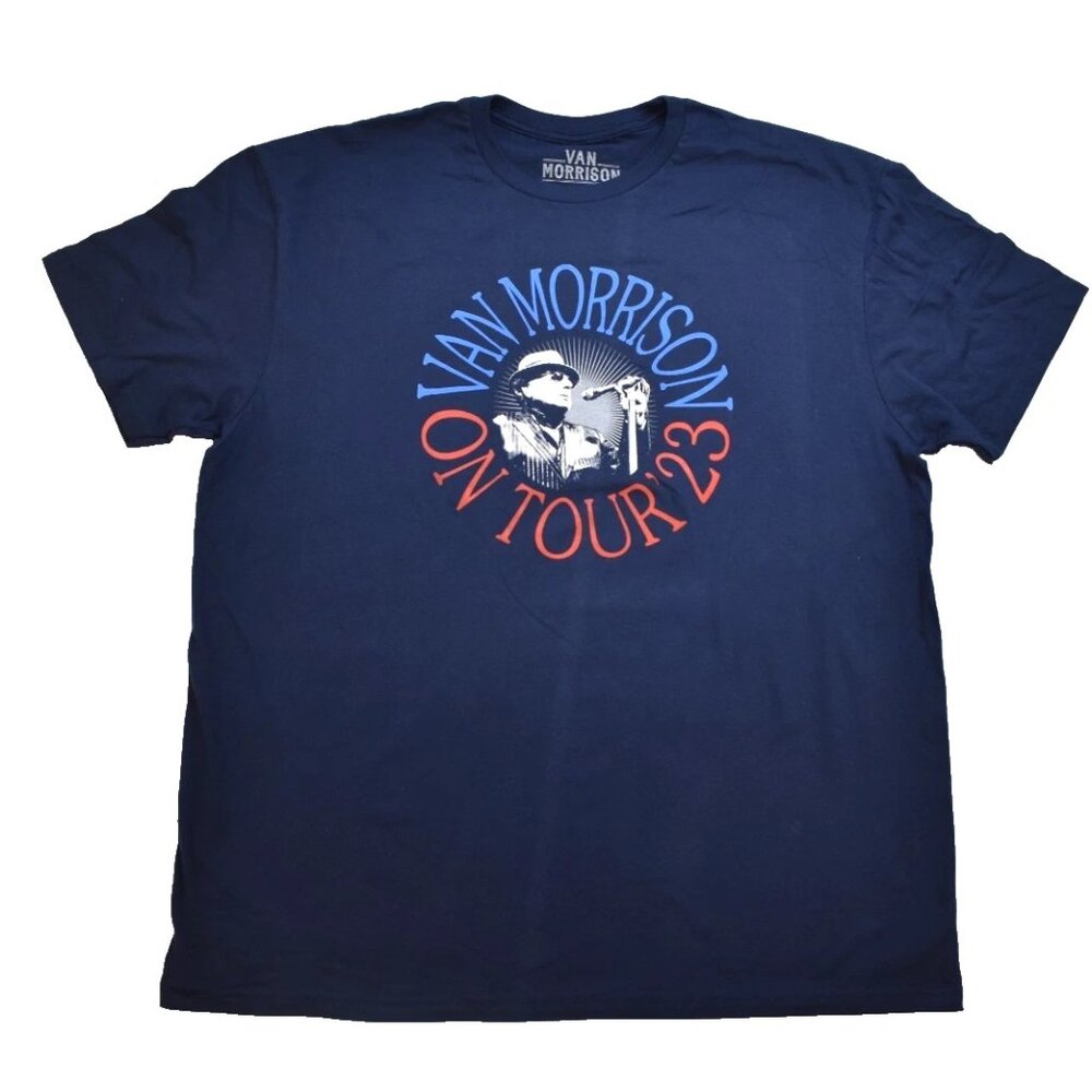 Van Morrison On Tour '23 2023 Concert Navy Blue Shirt New XL